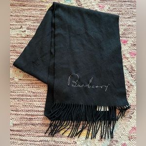 Burberry black cashmere scarf